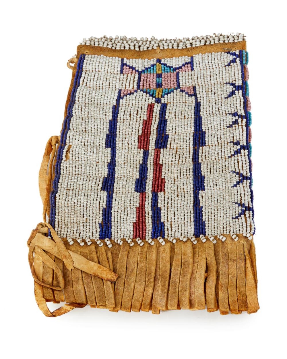 A PLAINS INDIAN BEADED AMULET