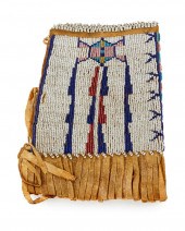A PLAINS INDIAN BEADED AMULET