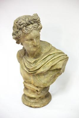 A plaster bust of the Apollo