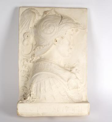 A plaster relief bust, of a