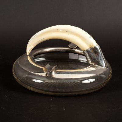 A plated cigar tray with tusk