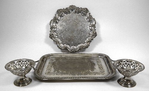 A plated circular salver of 18th