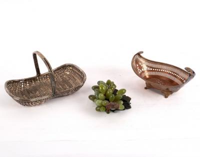 A plated lattice work basket, a