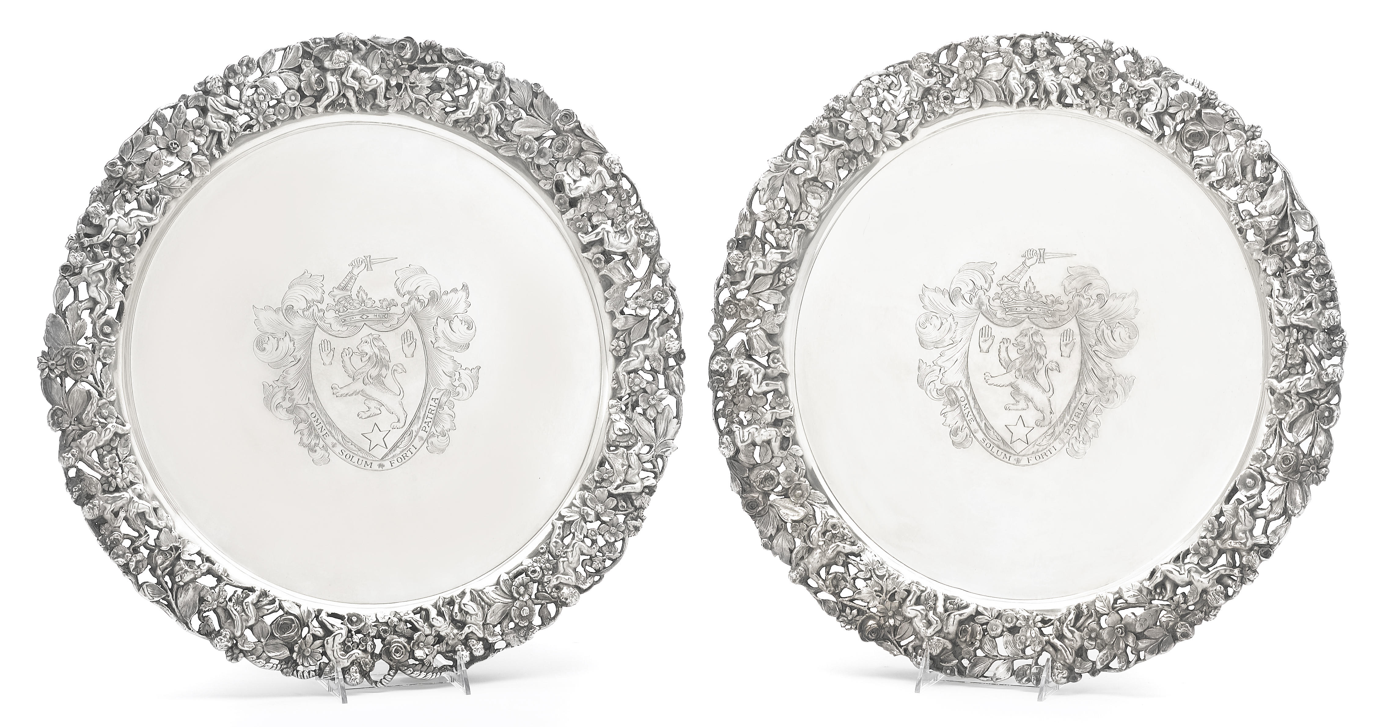 A plated pair of large circular