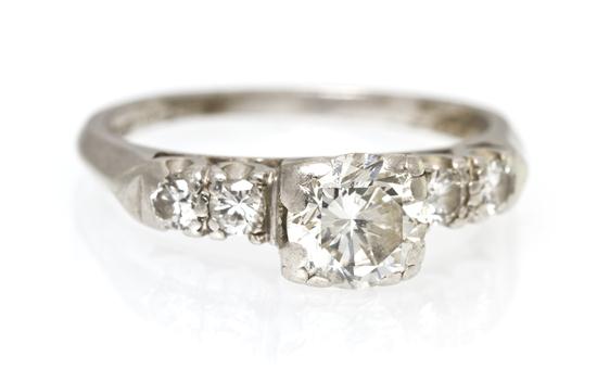 A Platinum and Diamond Ring