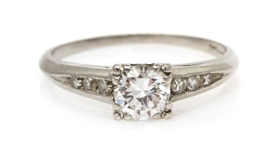 A Platinum and Diamond Ring