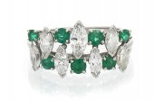 A Platinum Emerald and Diamond