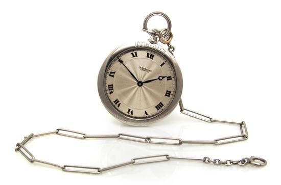 A Platinum Open Face Pocket Watch