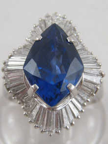 A platinum sapphire and diamond