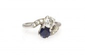 A Platinum Sapphire and Diamon