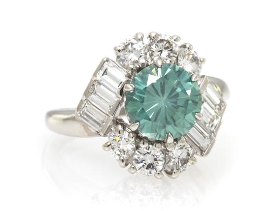 A Platinum Treated Blue Diamond and