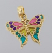 A Plique-a-Jour Butterfly Pend