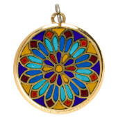 A PLIQUE-A-JOUR ENAMEL AND 18K