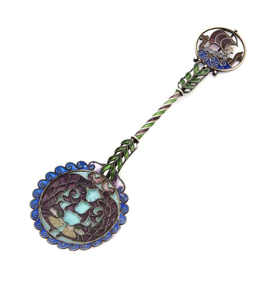 A Plique a Jour Spoon the handle