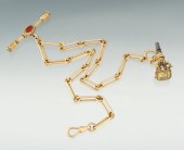 A Pocket Watch Chain with Fob