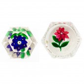 A POINSETTA PAPERWEIGHT AND A
