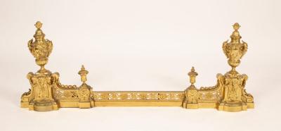 A polished brass adjustable fire