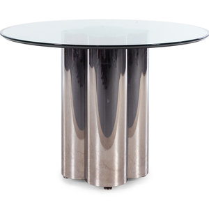 A Polished Chrome Dining Table with