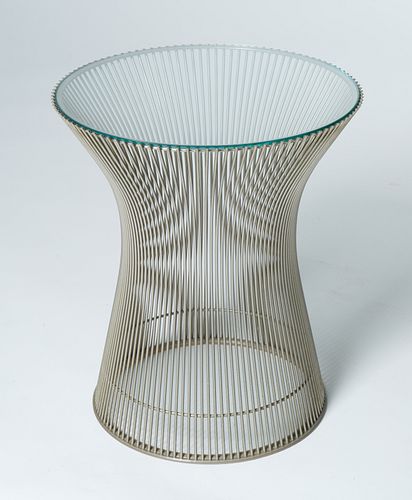 A POLISHED NICKEL PLATNER SIDE