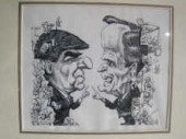 A political cartoon featuring