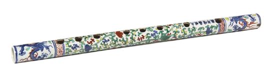 A Polychrome Enamel Porcelain Flute