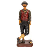 A POLYCHROME FAUX WOOD FIGURE