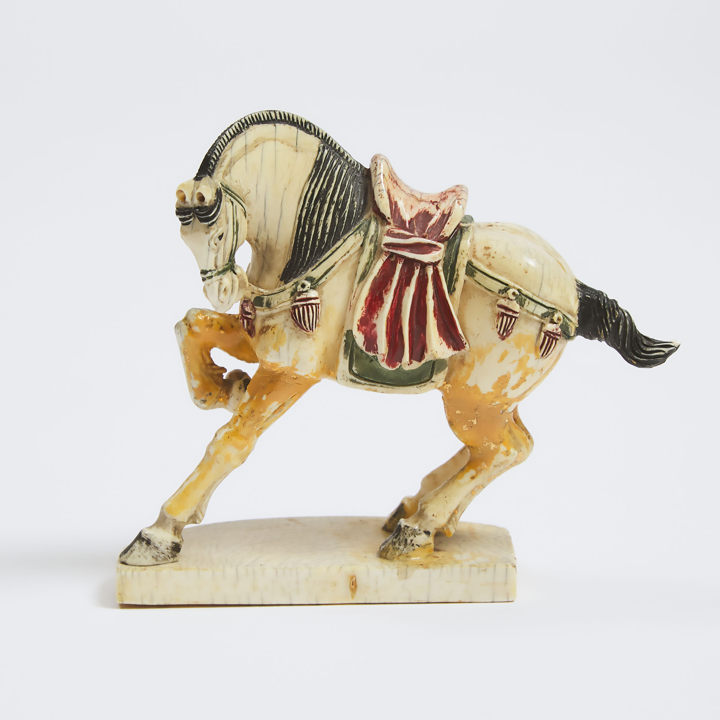 A Polychrome Ivory Figure of a