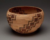 A POLYCHROME MONO BASKET, WOVE