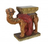 A POLYCHROME PAINTED PLASTER F