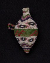 A POLYCHROME PAIUTE BEADED SEE