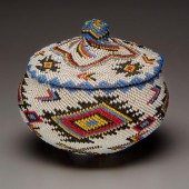 A POLYCHROME WASHOE BEADED AND