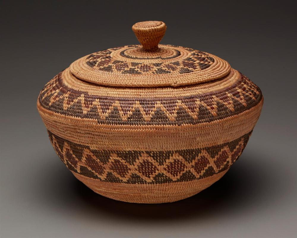 A POLYCHROME YOKUTS LIDDED