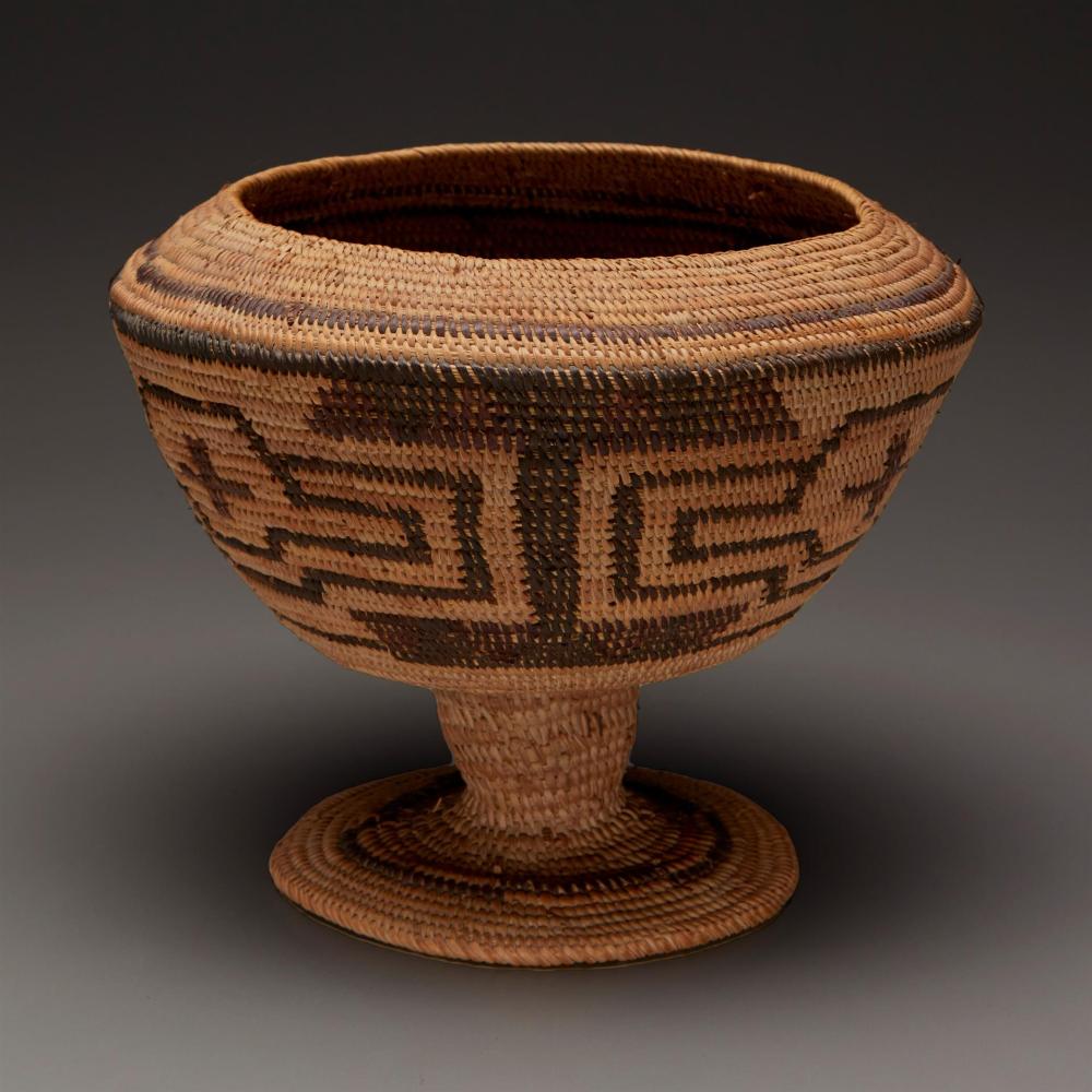 A POLYCHROME YOKUTS PEDESTAL
