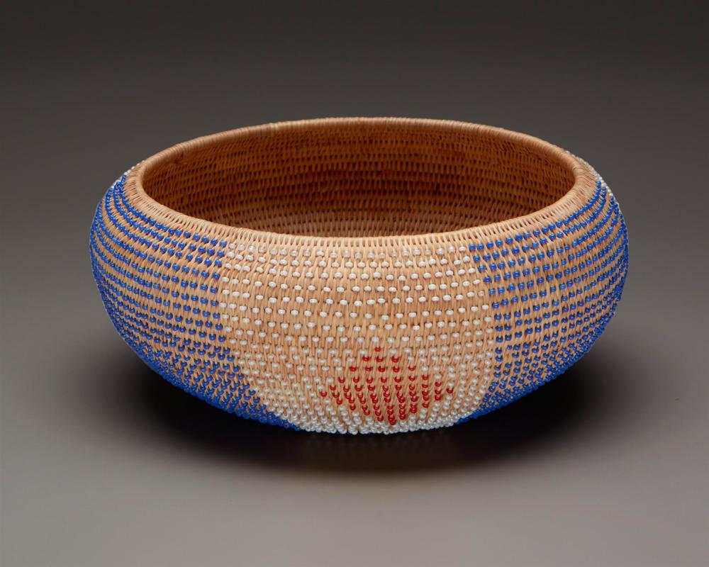 A POMO BEADED BASKETA Pomo beaded
