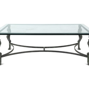 A Pompeiian Style Glass-Top Metal
