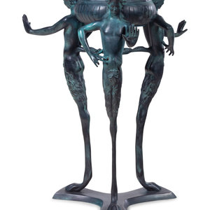 A Pompeiian Style Patinated Metal