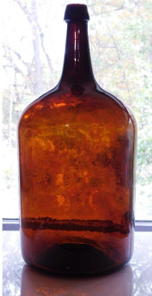 A PONTILED "OLD AMBER" 19TH C.