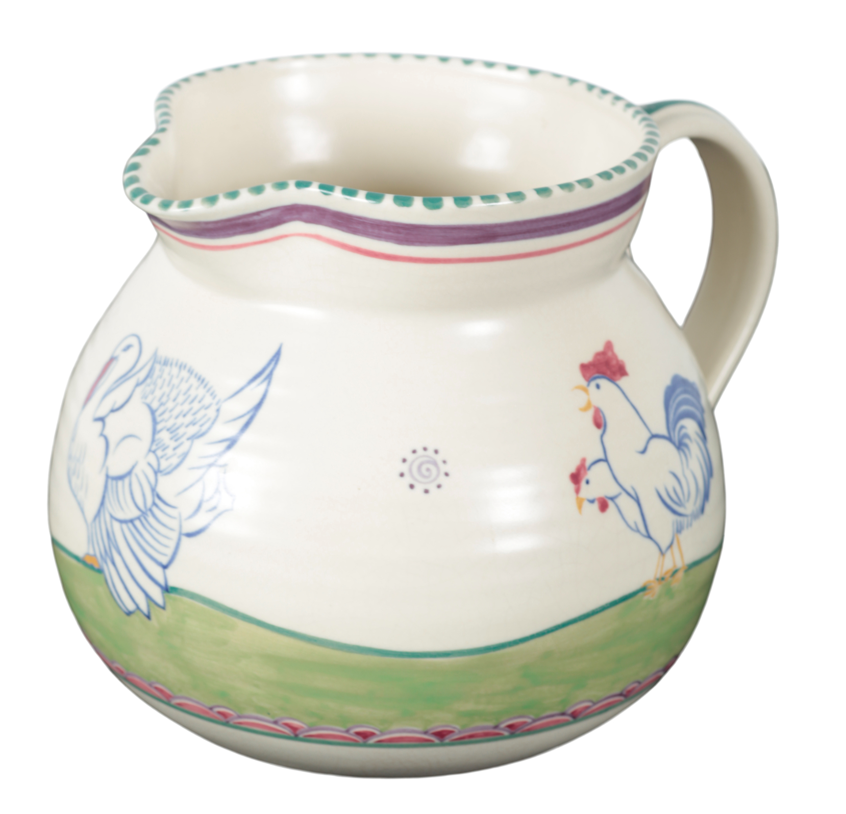 A POOLE POTTERY JUG PAINTED BY RUTH