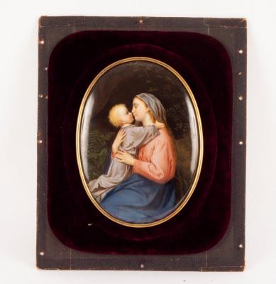 A porcelain plaque, the Madonna and