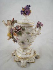 A porcelain pot and cover the