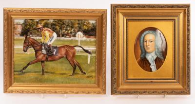A porcelain rectangular plaque by