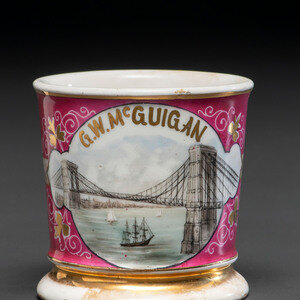 A Porcelain Shaving Mug Depicting