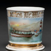 A Porcelain Shaving Mug Depict