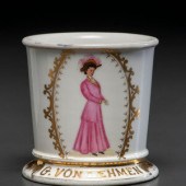 A Porcelain Shaving Mug Depict