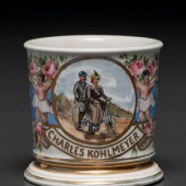 A Porcelain Shaving Mug Depict