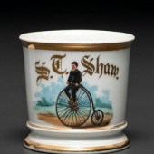 A Porcelain Shaving Mug Depict