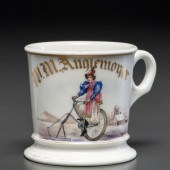 A Porcelain Shaving Mug Depict