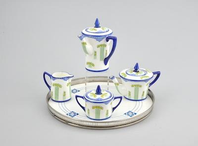 A Porcelain Tea Set on a Tray