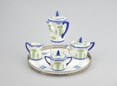 A Porcelain Tea Set on a Tray