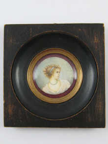 A portrait miniature of a young